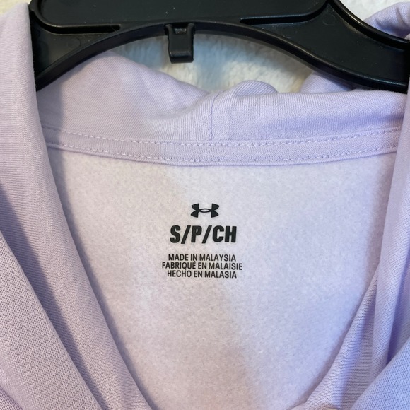 Under Armour Womens Rival Fleece Hoodie Lavender Silver Glitter Logo Small - Picture 4 of 6